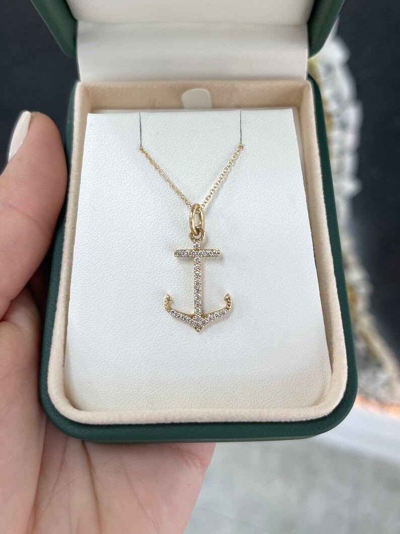 Iced Out Anchor Pendant