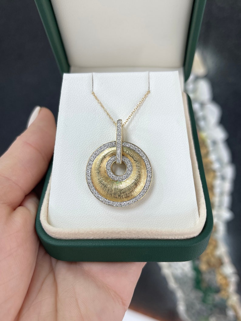 14K Gold Diamond Medallion Necklace