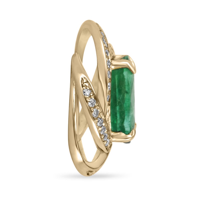 Emerald Oval Diamond Halo Necklace