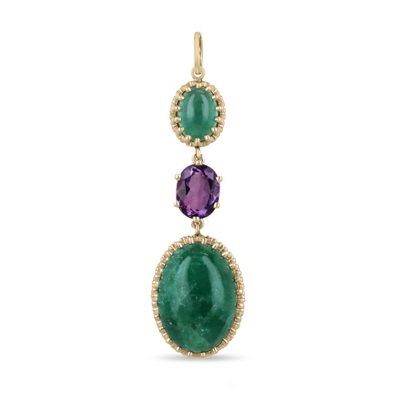 Emerald & Amethyst Vintage Inspired Necklace