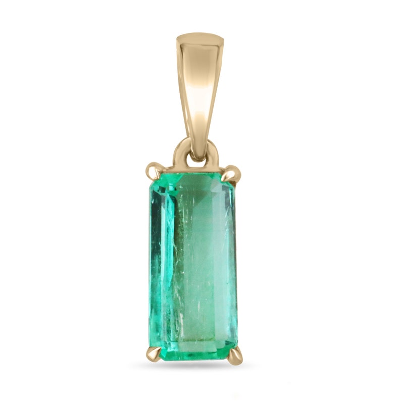 Emerald Cut Solitaire Pendant Necklace