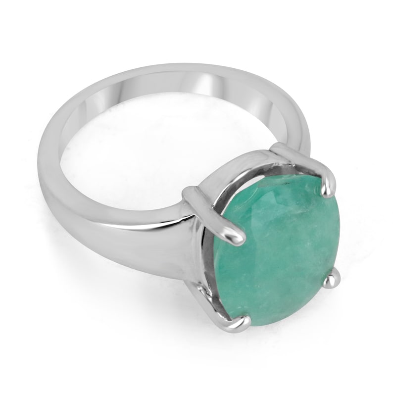  Oval Colombian Emerald 925 Ring