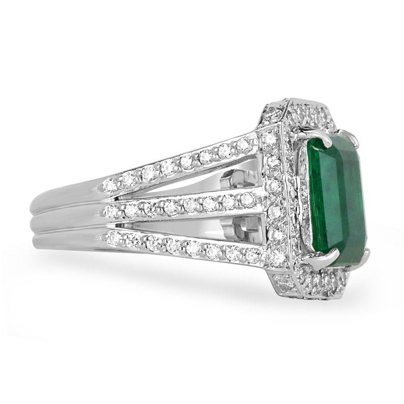 Dark Green Emerald Cocktail Ring