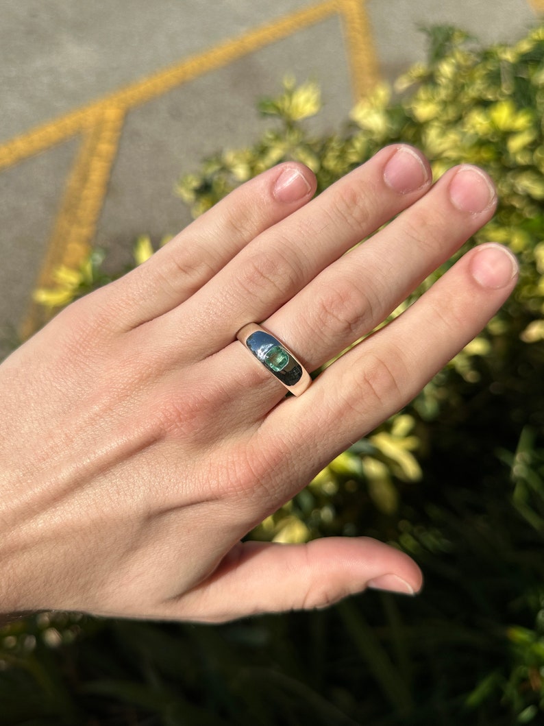 0.95ct Asscher Cut Emerald Solitaire Ring