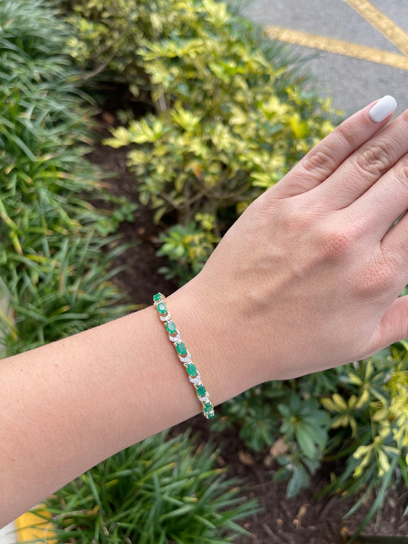 Bracelet green Irish with hot 14k gold