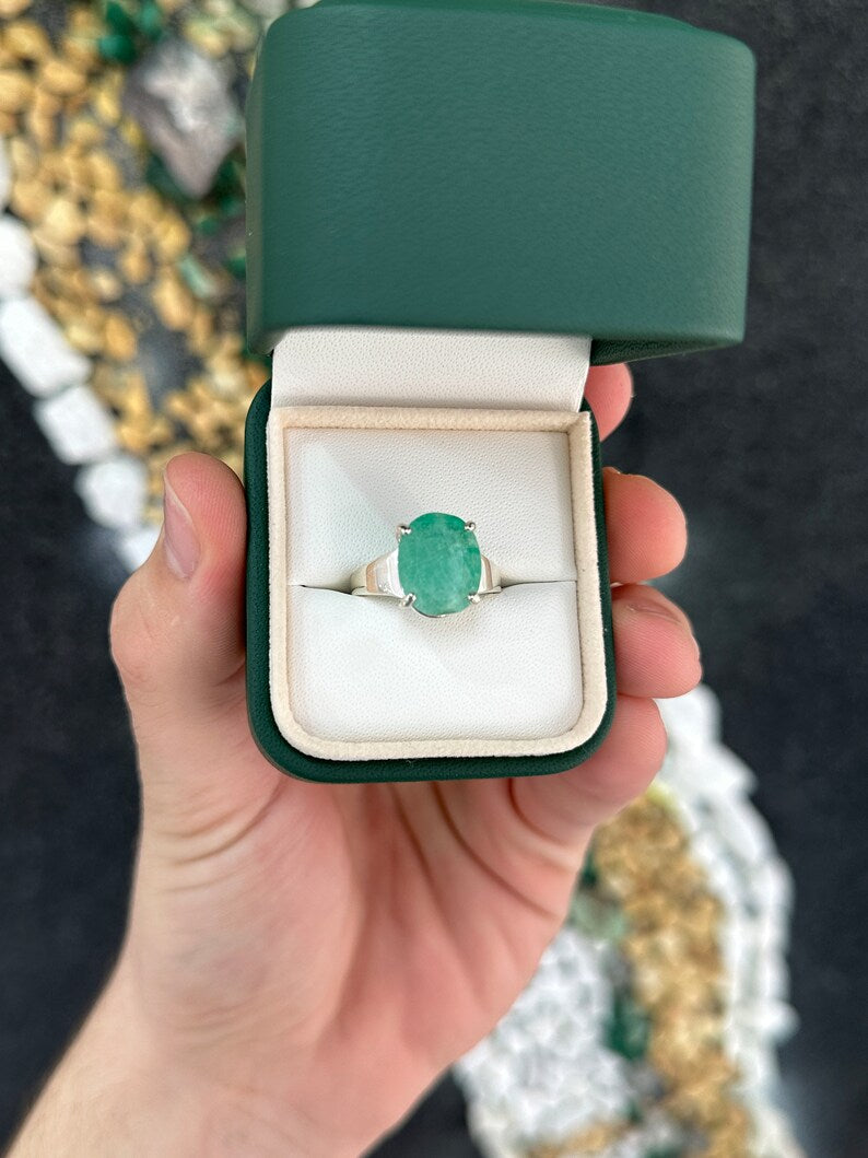 4 Prong Solitaire Emerald Ring