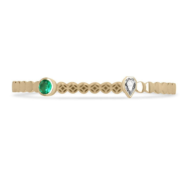 Round Cut Vivid Green Emerald Bracelets