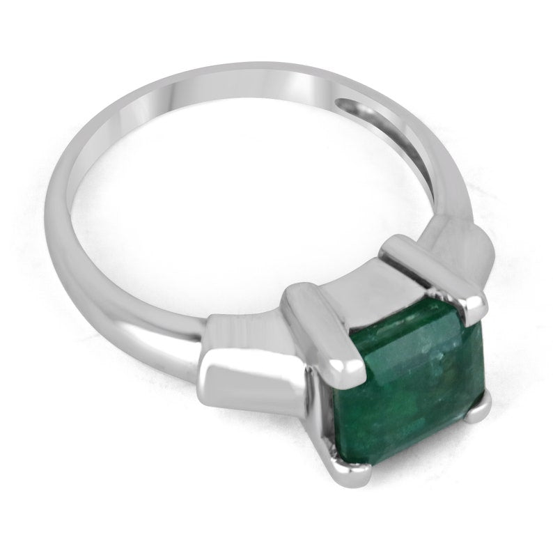 2.15ct 14K Asscher Emerald Solitaire Rin
