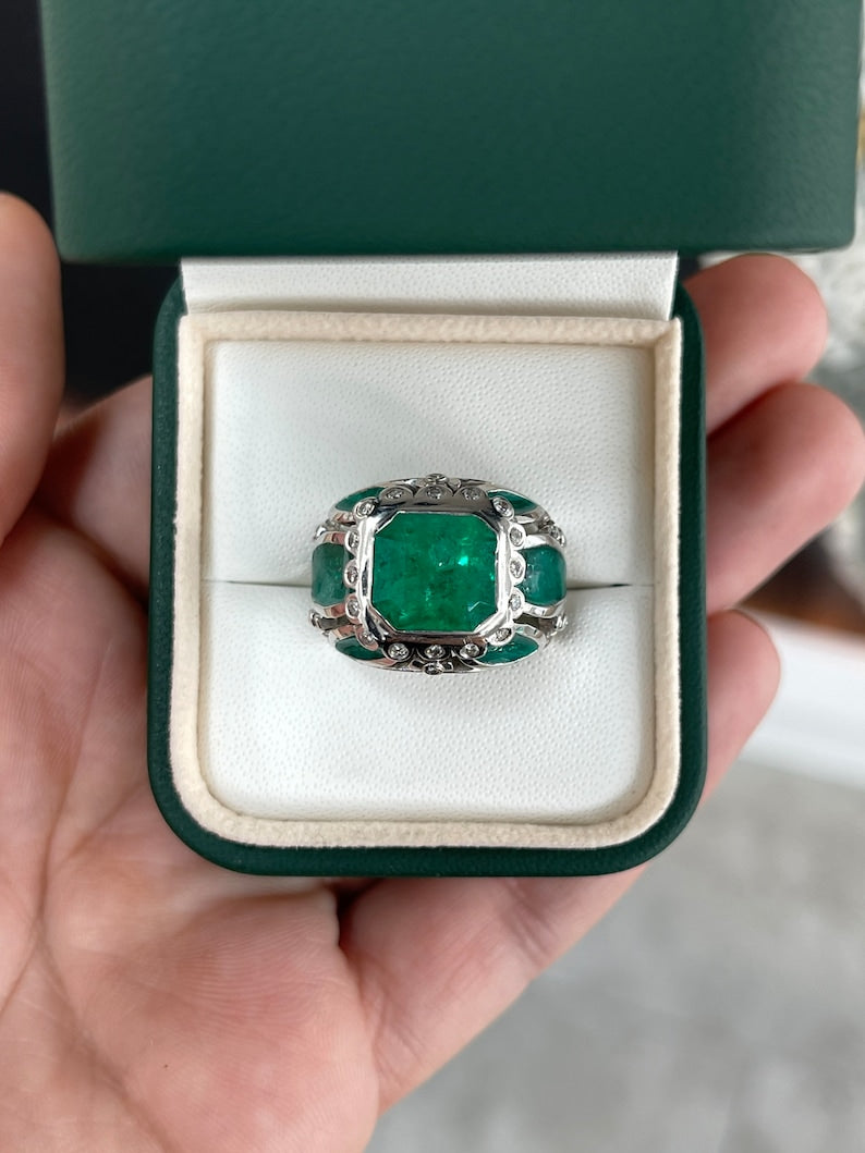 Emerald Diamond Cocktail Ring