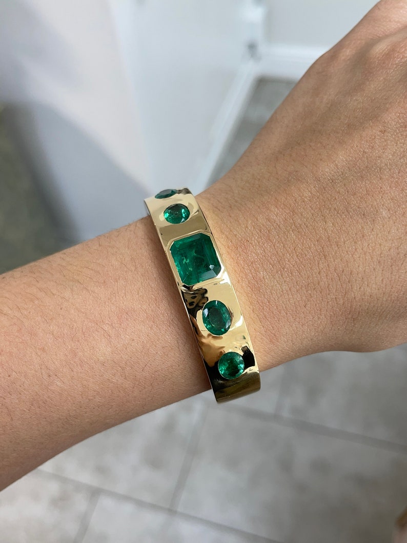 Emerald Oval Cut Bangle Bracelet