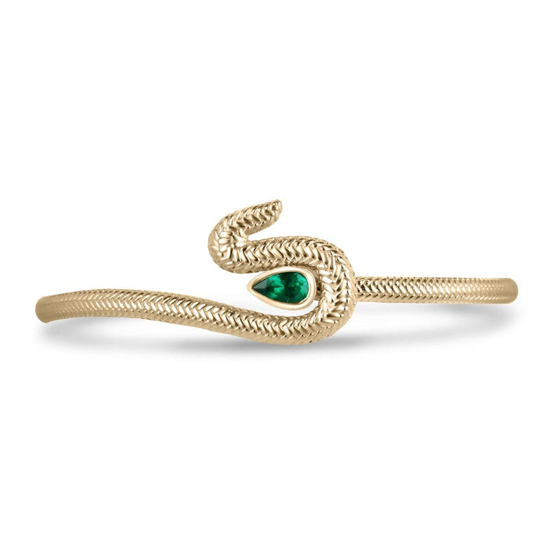 0.60ct Fine Quality Intense Vivid Dark Green Snake Bangle Bracelet