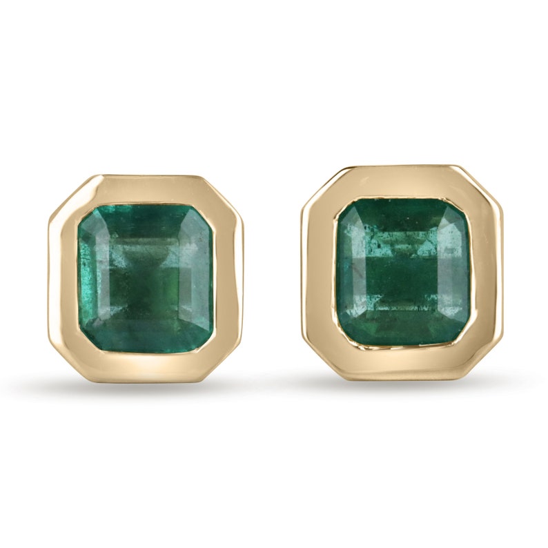 Angelina Jolie Kendall Jenner Emerald Stud Earrings