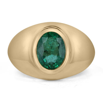 Dark Green Emerald Statement Ring