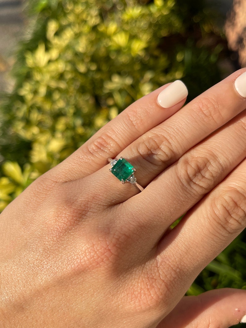 Asscher Cut 3.60 Carat Certified Lab Created Emerald Diamond Ring 14k White  Gold | eBay