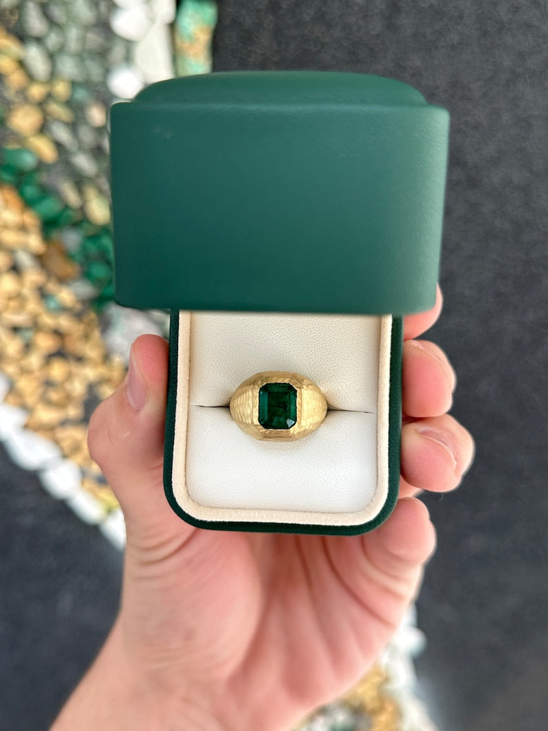 Deep Forest Dark Green Emerald Ring