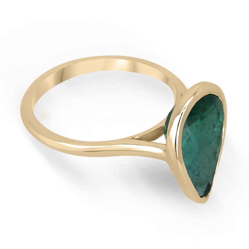 Dark Forest Green Emerald Right Hand Ring