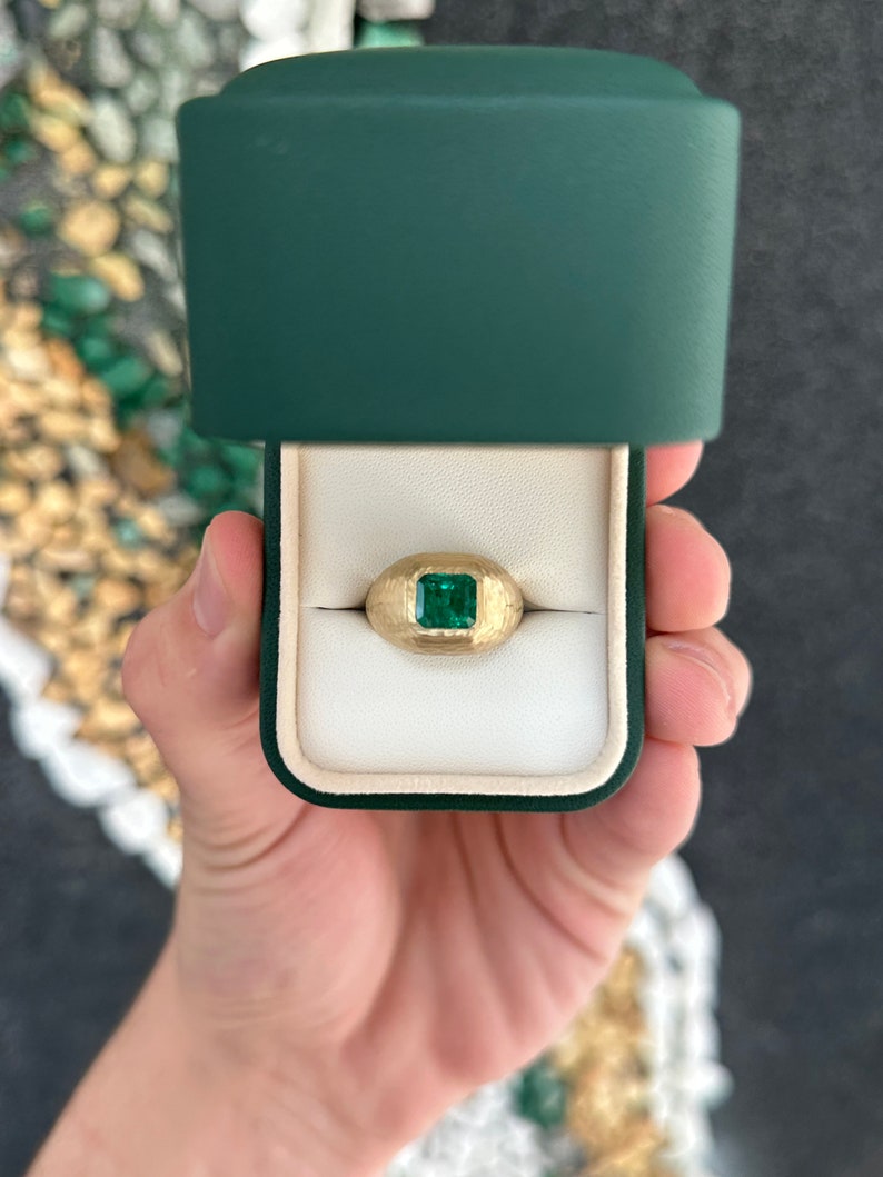 2.43ct 14K Emerald Cut Emerald Ring