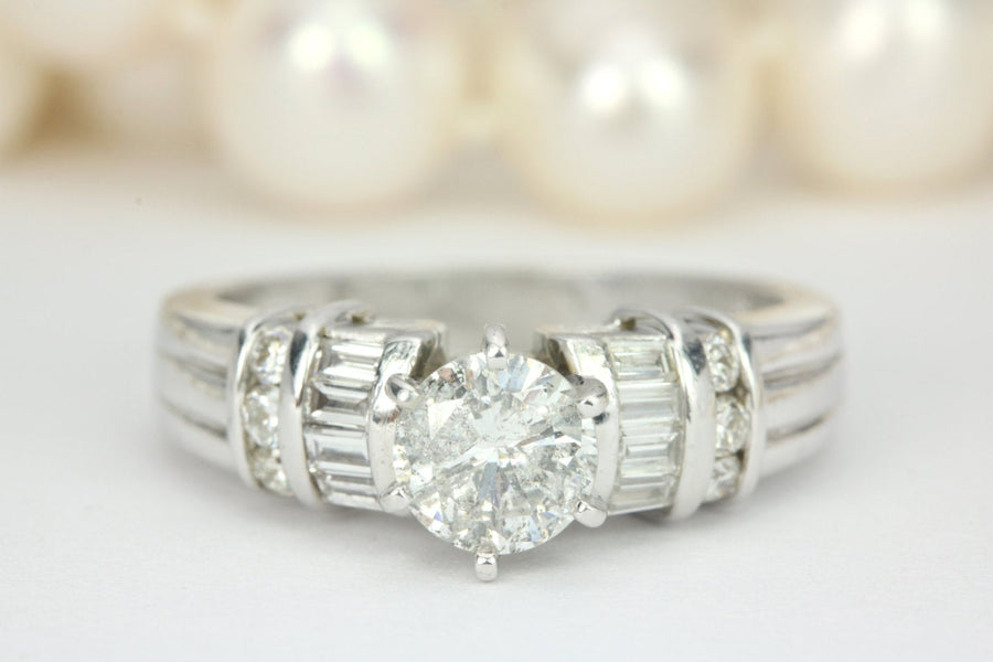 1.42tcw Diamond Engagement Ring Platinum