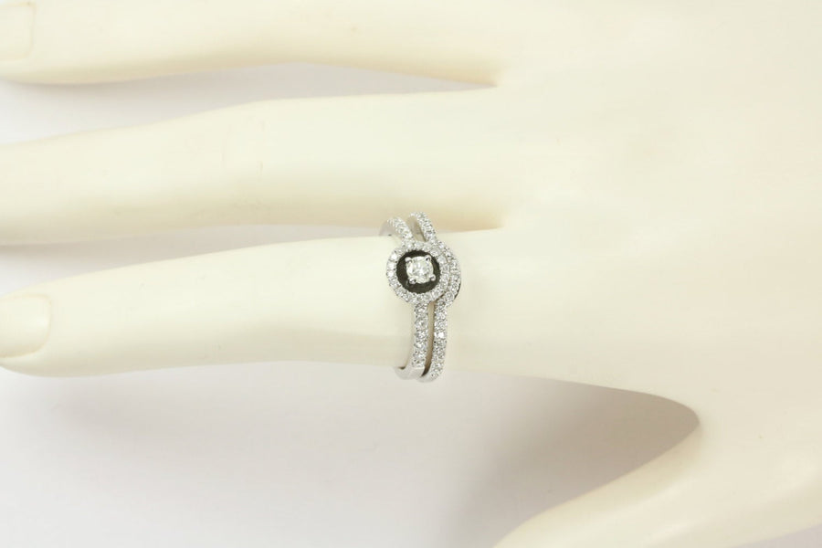 0.77tcw Modern Pave Diamond Engagement Ring