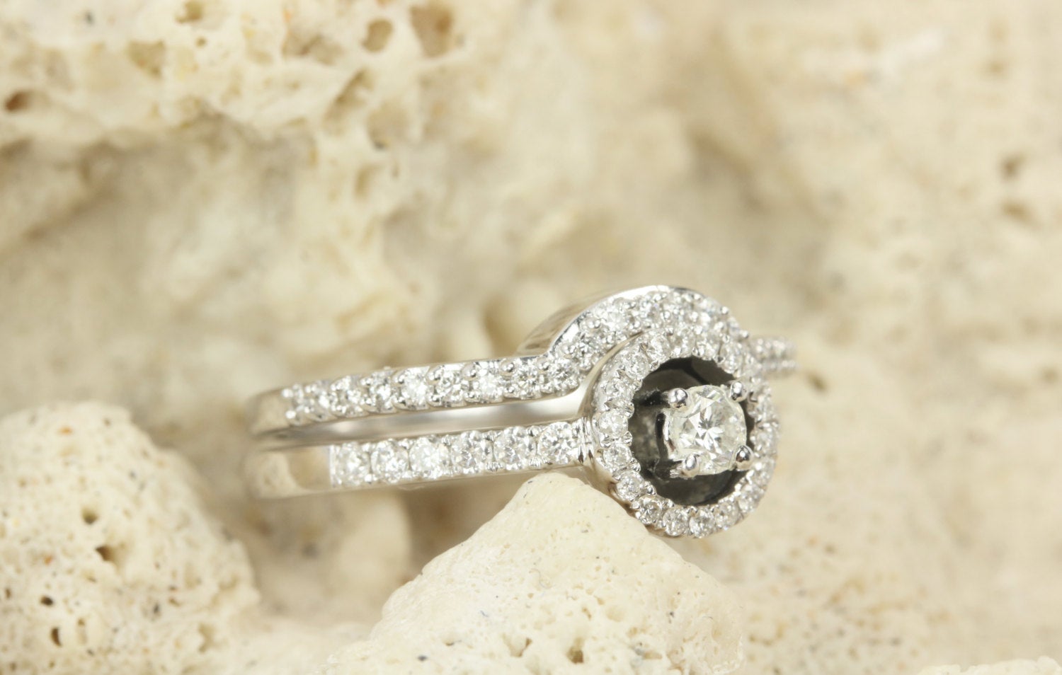 0.77tcw Modern Pave Diamond Engagement Ring