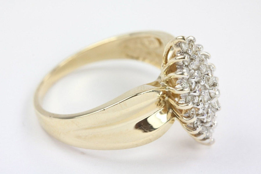 Diamond Cluster Ring Yellow Gold 14K