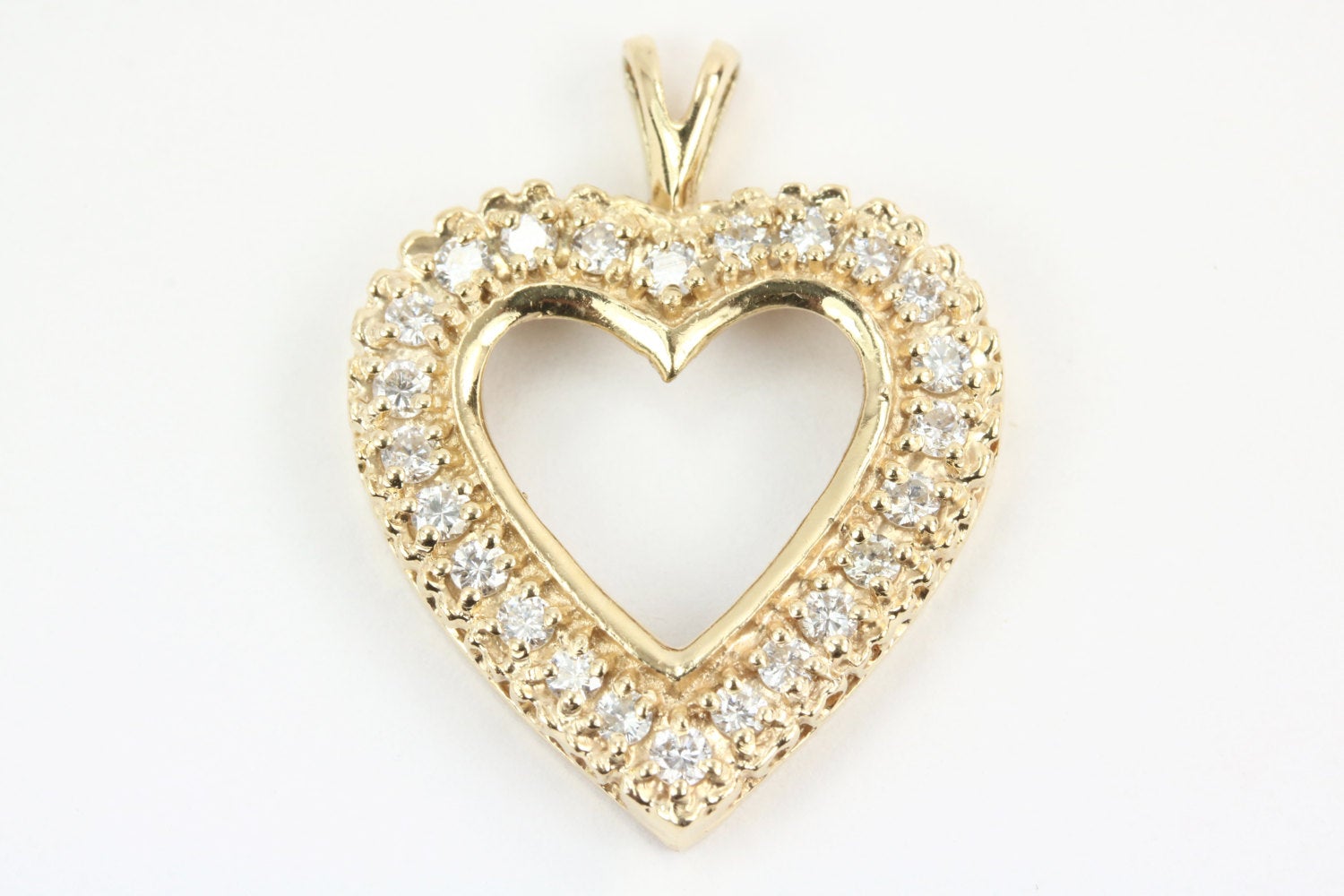 1/2tcw Diamond Heart Pendant Anniversary Gift Yellow Gold 14K