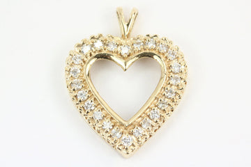 1/2tcw Diamond Heart Pendant Anniversary Gift Yellow Gold 14K
