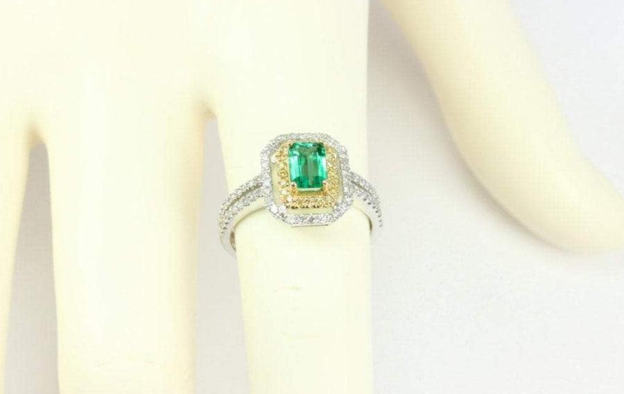 arat Emerald Cut Solitaire Gold Engagement Ring Yellow Gold 14K