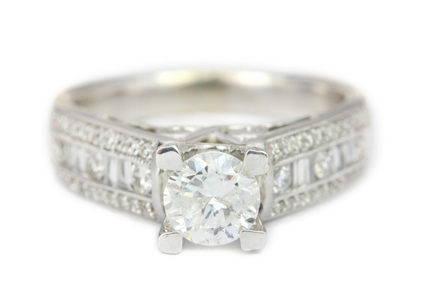 1.66tcw 14K Contemporary Diamond Engagement Ring