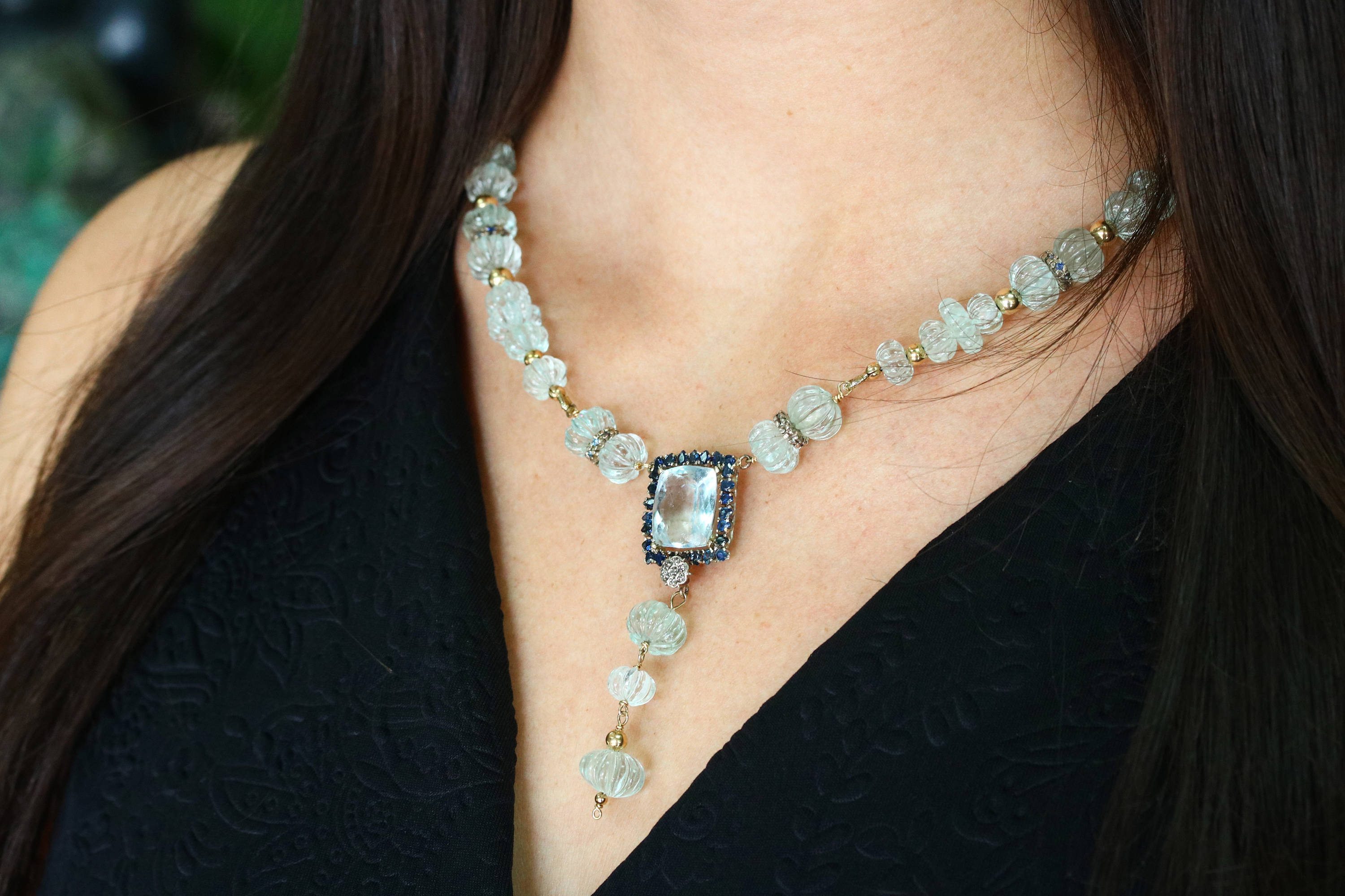 Lariat Aquamarine Necklace