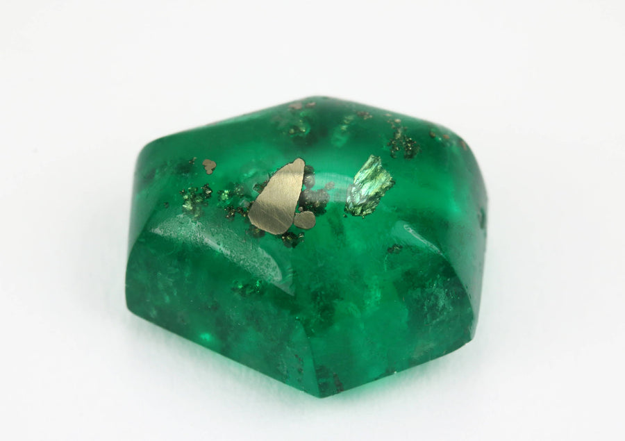 5.45 Carat Colombian Emerald in Free-Form Cabochon