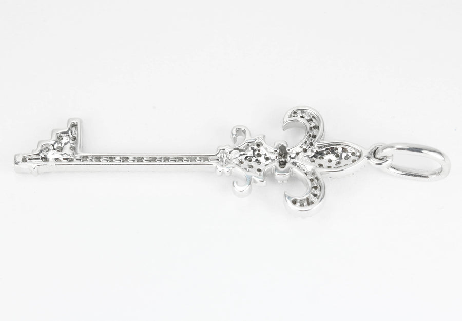 0.70tcw Fleur De Lis Diamond Key Pendant 