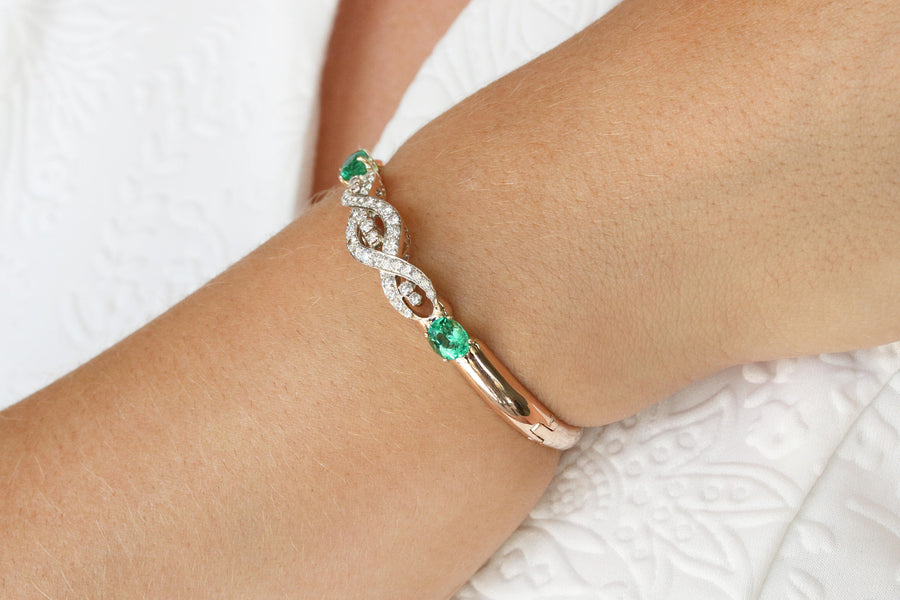 Rose Gold Emerald Bracelet