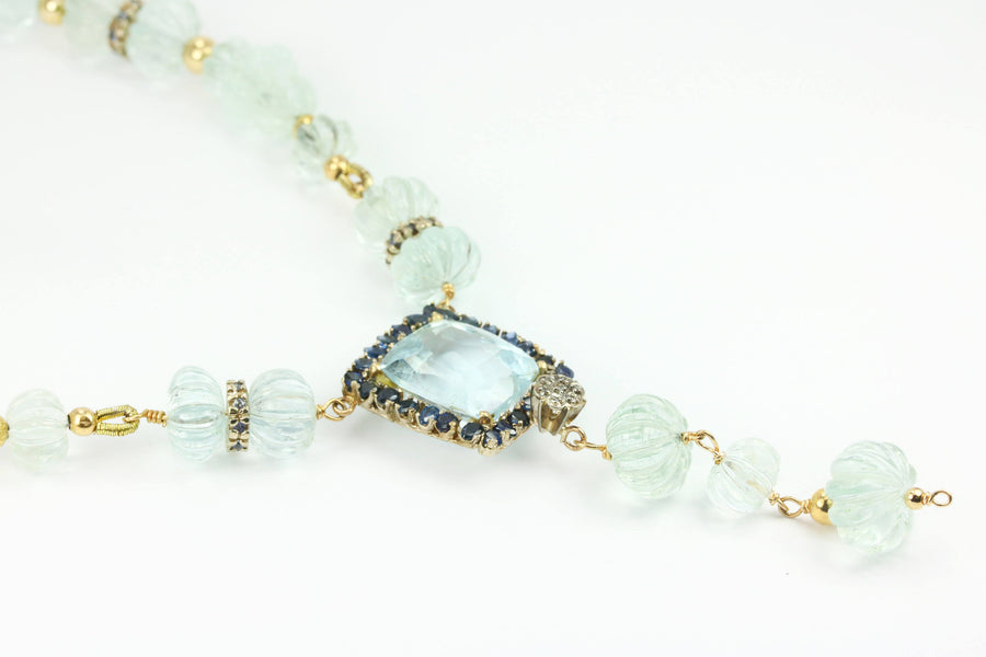 Aquamarine & Sapphire Necklace