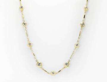 1.11tcw Vintage Diamond By The Yard Necklace 14K