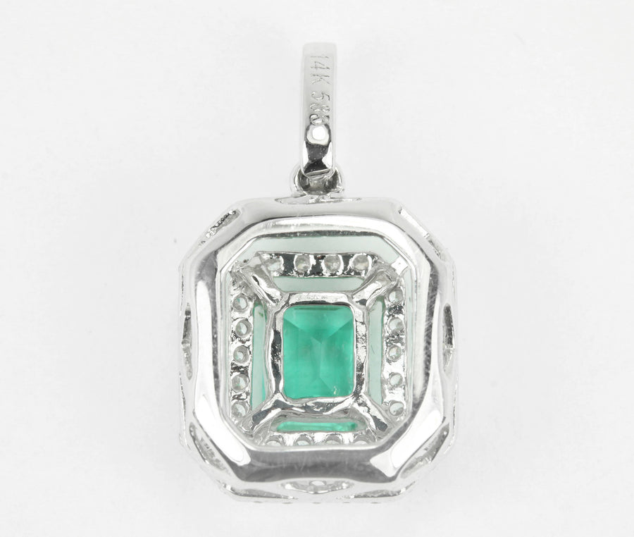 Diamond Double Halo Necklace 14k