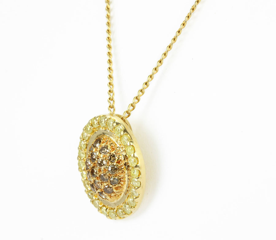 Fancy Yellow Diamond & Champagne Diamond Necklace