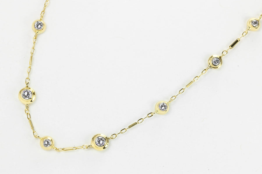 1.11tcw Vintage Diamond By The Yard Necklace 