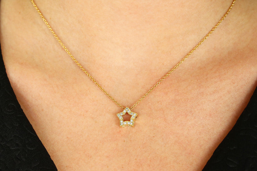 Diamond Star Cutout Necklace
