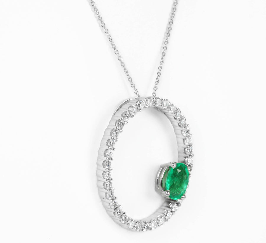  Diamond Oval Necklace 14K