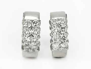 1.0tcw Natural Diamond Huggie Hoop Earrings 14K