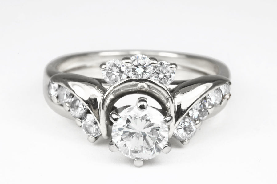 1.20tcw Diamond Solitaire & Tiara Wedding Set