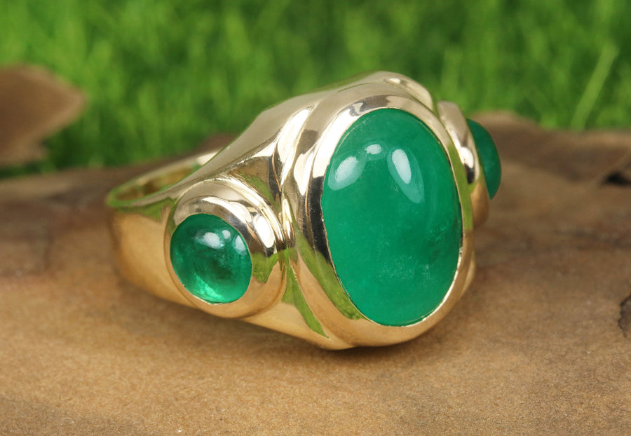 Shop Natural Emerald and Diamond Men Rings