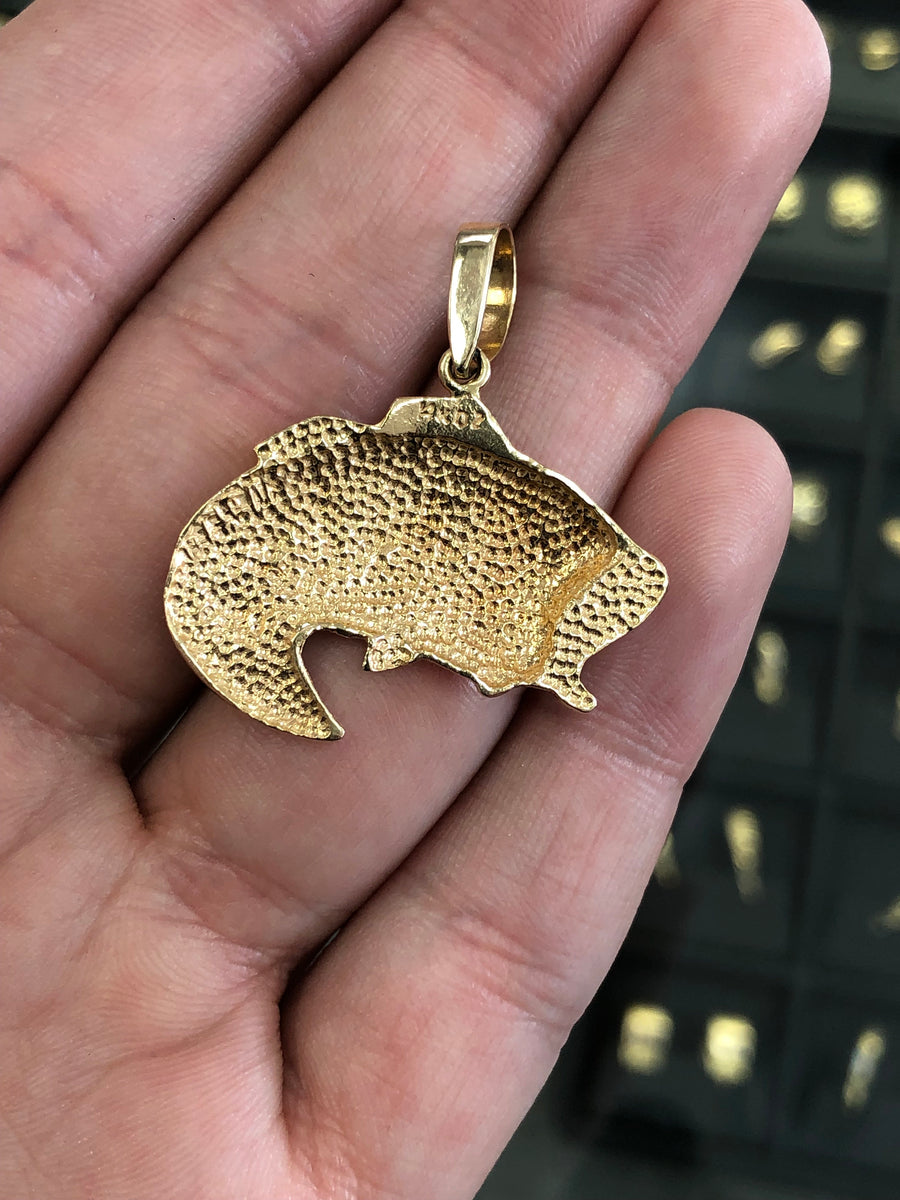 Bass Gold Fish Pendant, Gold Fish Pendant 14K