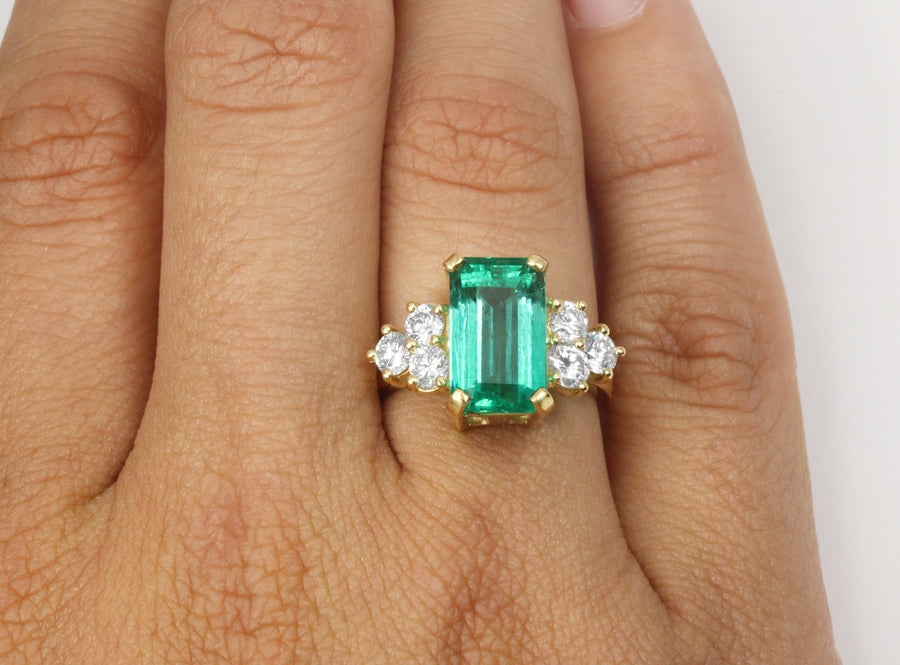 Emerald & Diamond Accent Ring