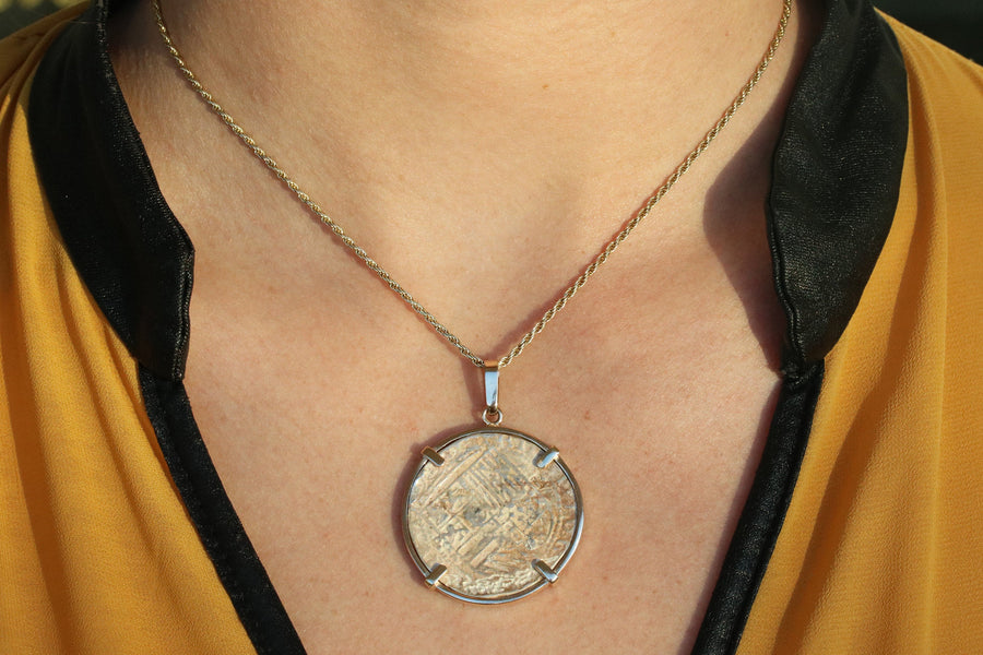 Coin & 14K Gold Bezel Necklace