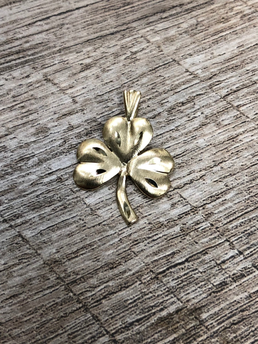 Three Leaf Clover Pendant / Charm Gold 14K girsl