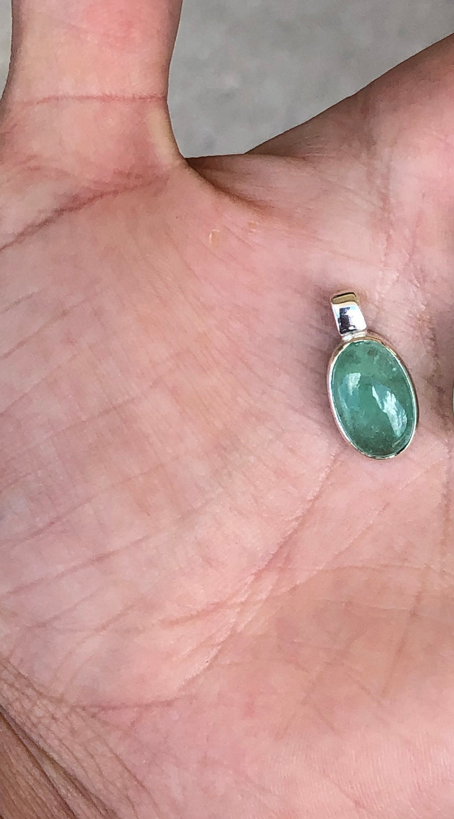 4.0cts Colombian Emerald Cabochon Solitaire Bezel Pendant Sterling Silver 