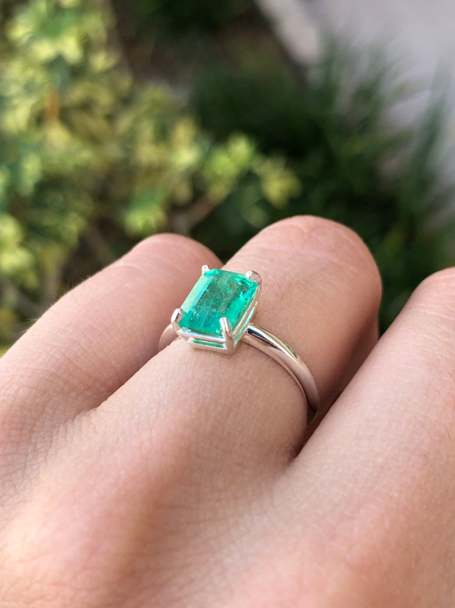  Emerald Solitaire Engagement Ring