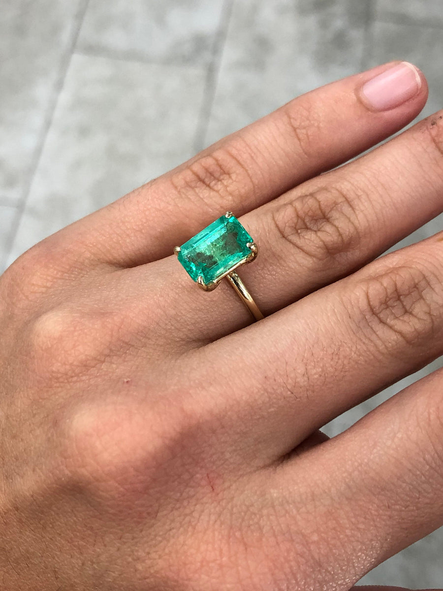 Emerald Solitaire Engagement diamond Earrings for women